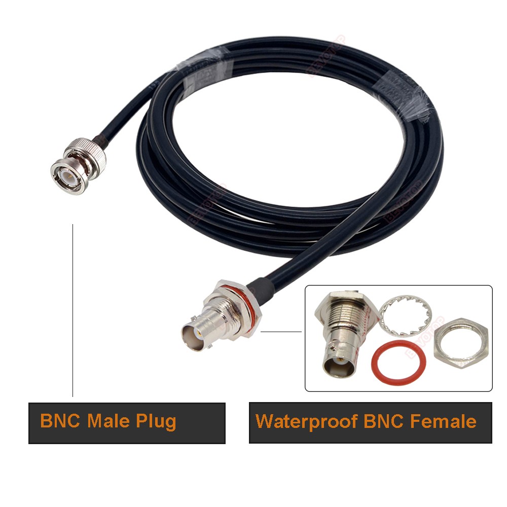 RG223 Coaxial BNC Male to BNC Male Plug RF Cable 50 Ohm Crimp Connector Dual BNC Plug Male Pin Wire Cord 0.5m 1m 2m 5m 10m 20m