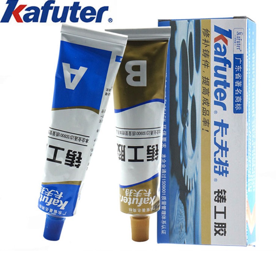 Kafuter 1 set AB 100G Glue A+B Curing Super Liquid Glass Metal Rubber Waterproof Strong Adhesive Glue For Stainless Steel Alloy