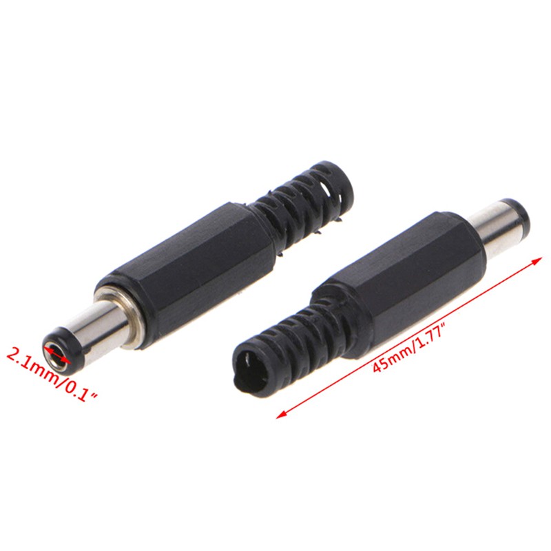 5/10pcs/pack Black DC Power Plug 5.5X2.1mm Soldering Line Black DC Power Male Plug Jack Adapter