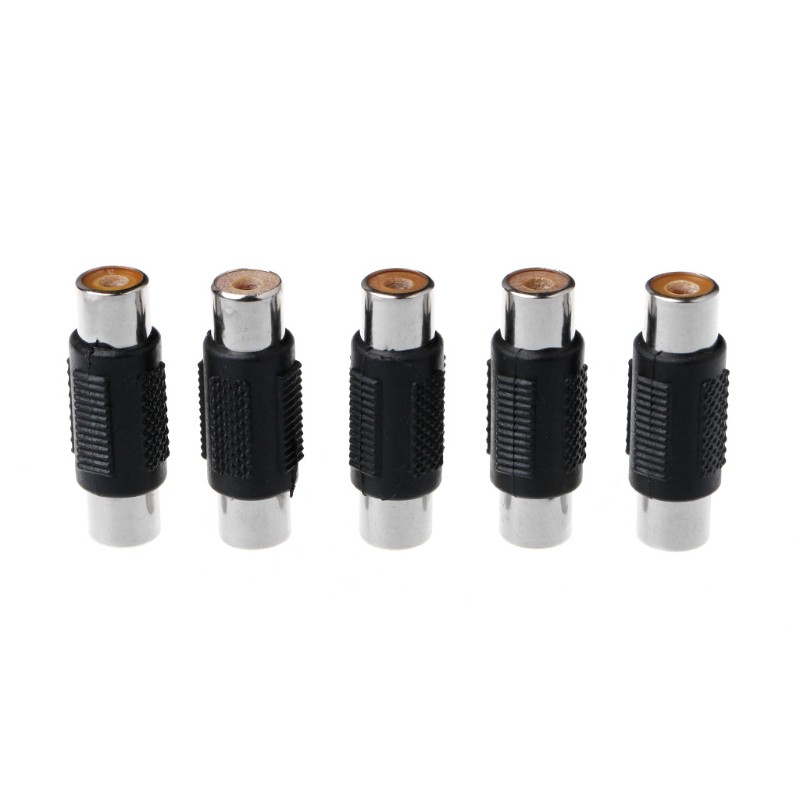 5pcs RCA Female to RCA Female Audio Video Cable Jack Plug Adapter Connector