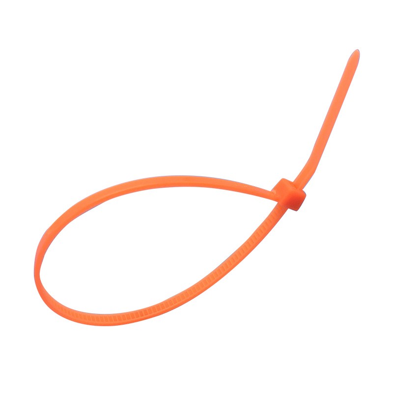 Self-Locking Plastic Nylon Wire Cable Zip Ties 100pcs Orange Cable Ties Connecting Ring Cable Various Specifications