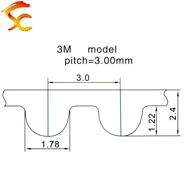 PU timing belt HTD, 3m, 6mm, 10mm, 15mm, with steel core, HTD, 3m, HTD3M, 6/10/15mm opening