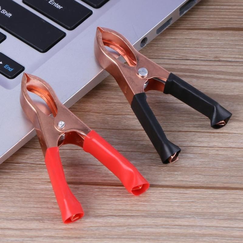 High Quality 4pcs 30A Red Black Alligator Clamps 72/75mm Alligator Clip Handle Cable Lead Test Battery Test Lead