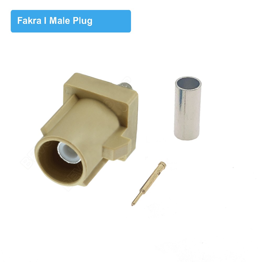 2pcs/lot Beige Fakra I Female Jack RAL 1001 RF Coaxial Connector Soldering Wire Connectors for RG316/RG174 Pigtail Cable