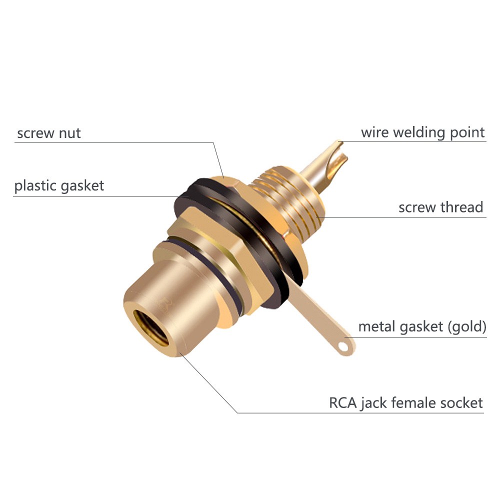 10pcs/lot RCA Connector Gold Plated Female Jack Socket Solder Wire RCA Connector Panel Mount Chassis Wholesale