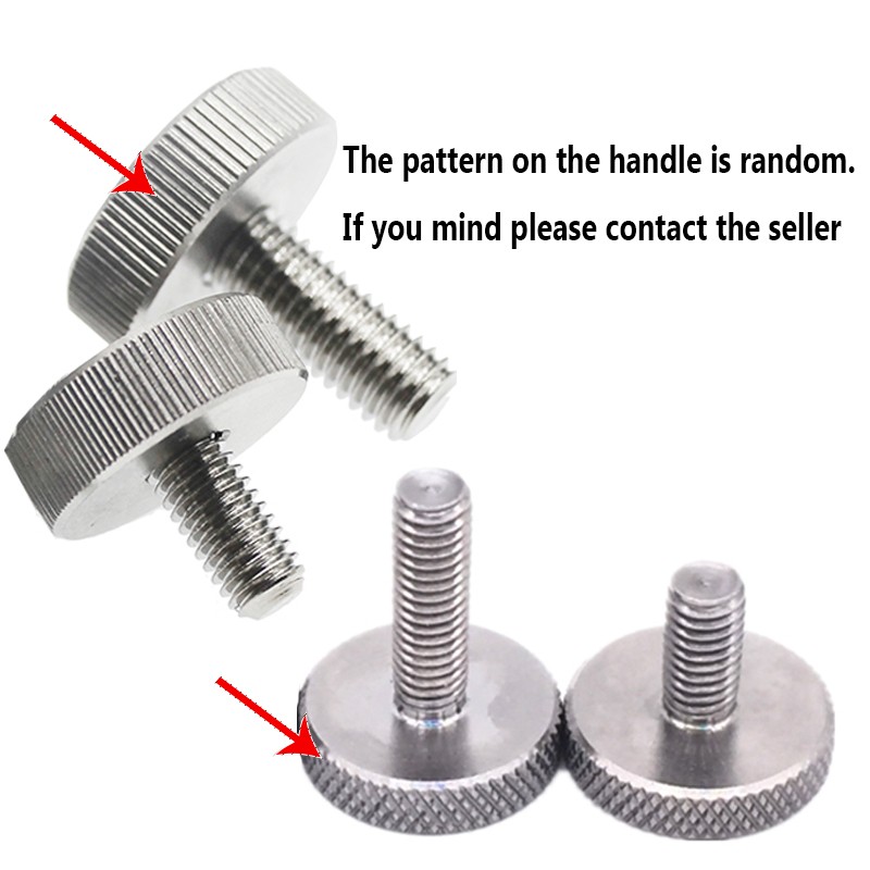 304 stainless steel flat head knob thumb screw GB835 knurled large head round adjust bolt advertising screw M3 M4 M5 M6