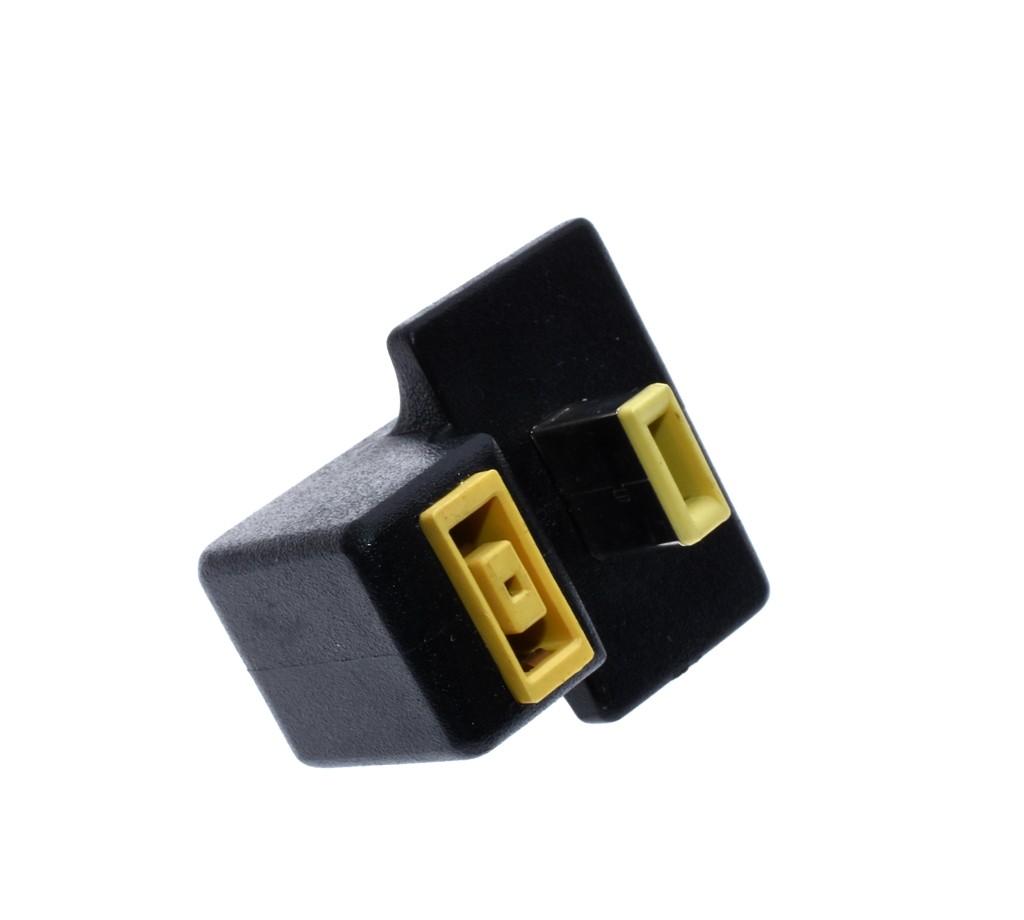 1pc 180 Degree Angled Rectangle Port Male to Female Extension Charger Adapter For Lenovo ThinkPad