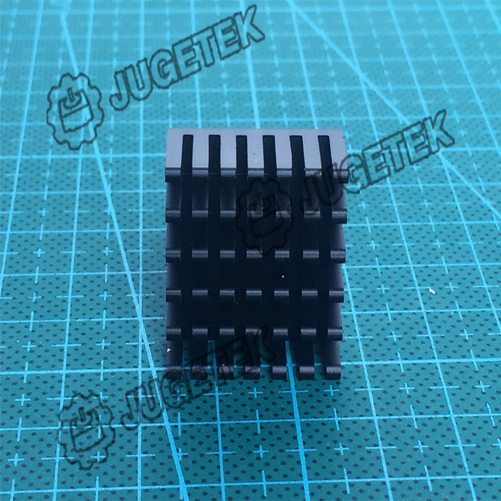 10pcs/lot 23mm Length 23mm Width 10mm Height High Quality Super Heat Conduction Aluminum Black Heatsink With 3M Tape