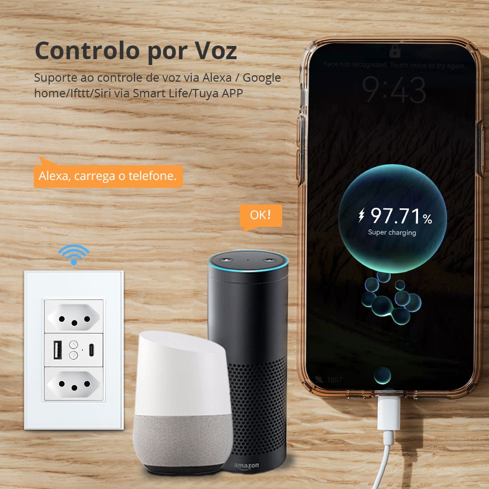 Zemismart Tuya ZigBee Smart Brazil Socket Electric Brazilian Wall USB Ports Charger Alexa Google Home Voice Control Timer Plug