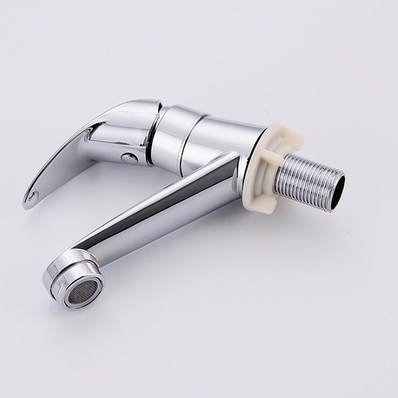 Chrome Surface Mount Bathroom Basin Faucets Single Handle Single Hole Bath Tap Cold Water Tap Hardware