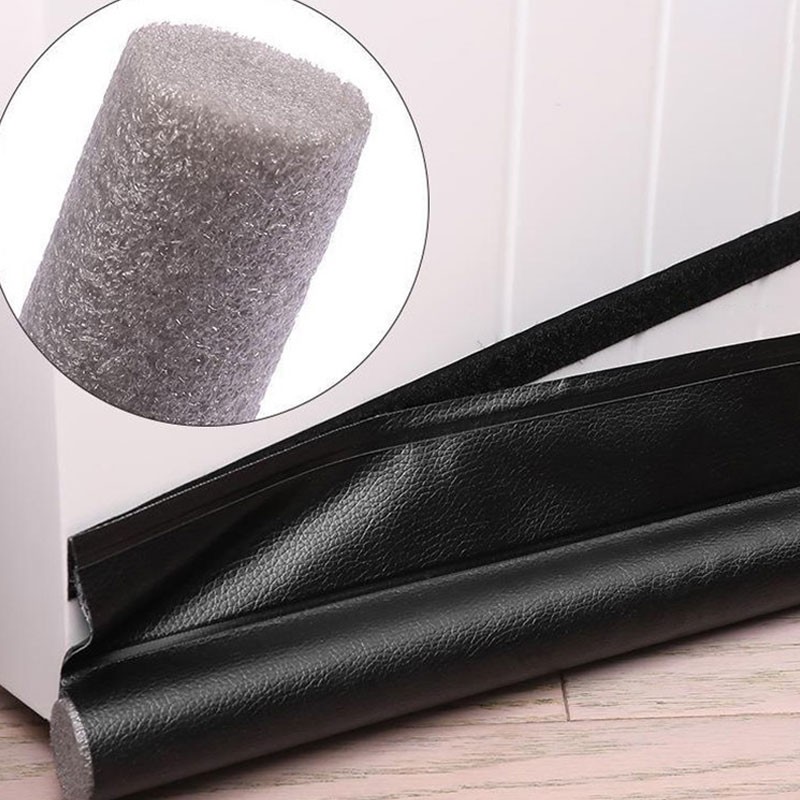 Heavy Duty Single Sided PU Leather Door Sweep for Door Bottom Seal Dust Noise Insulation Weather Stripping Draft Guard