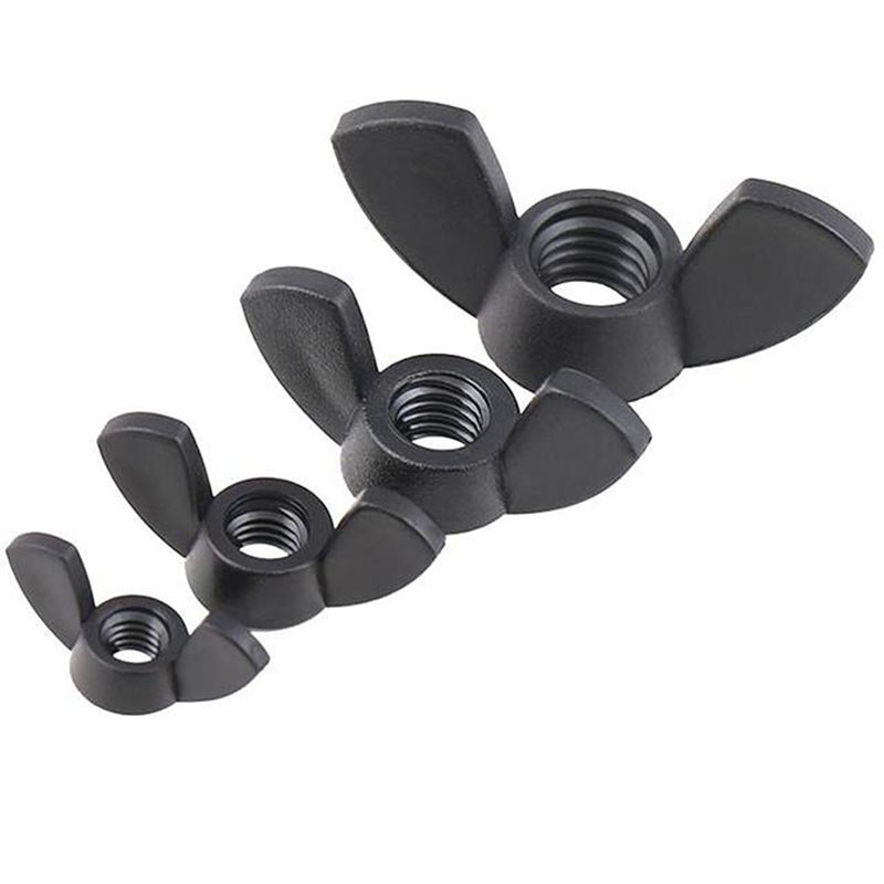 20pcs/pack Wing Nuts Butterfly Nut To Fit Bolts And Bolts Black M3 M4 M5 M6 M8 M10 M12 Hand Tools