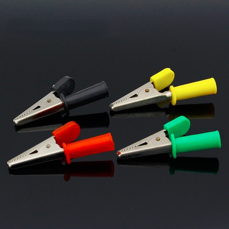 High Quality 8pcs/lot Full Insulated Alligator Alligator Clips With 4mm Socket Banana Jack Test Clamp Wire Clip