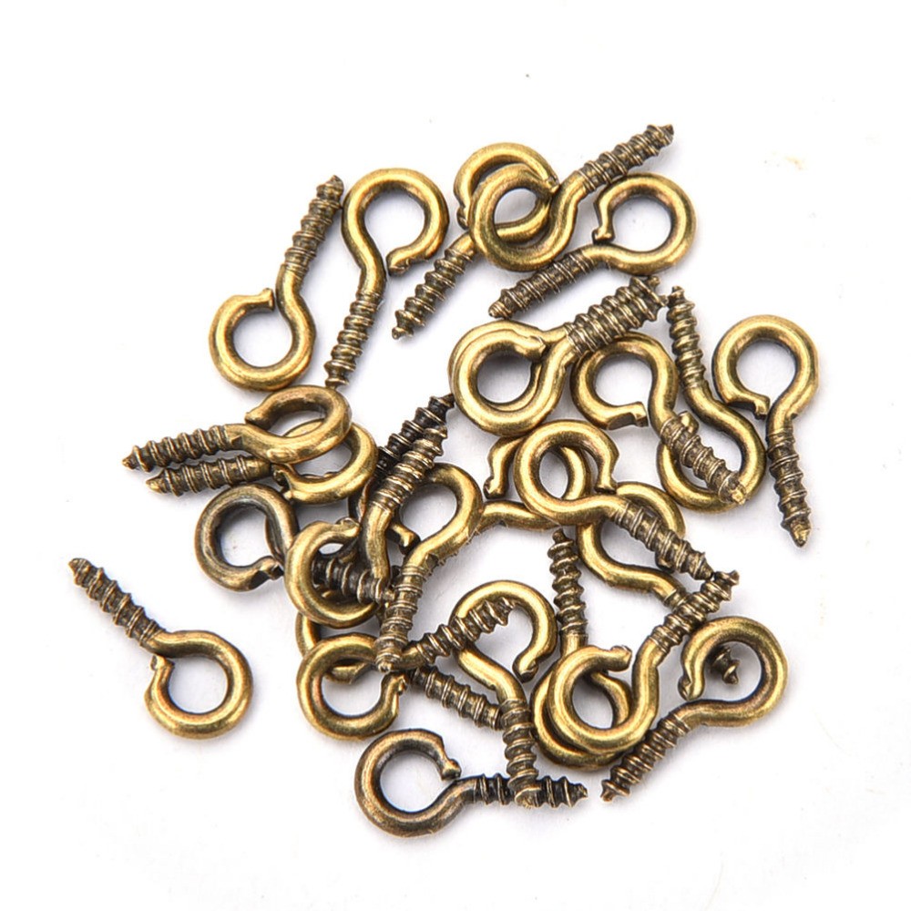 100pcs Gold/Silver Color Small Sheep Eyes Screw for Necklace Jewelry Findings Jewelry Accessories 8mm 10mm