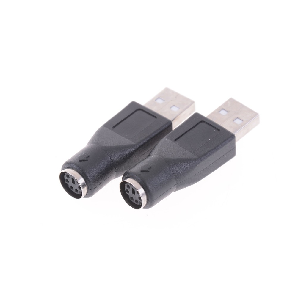 2pcs/lot Black USB Male for PS2 Female Adapter Cable Converter for Laptop Portable Keyboard Mouse