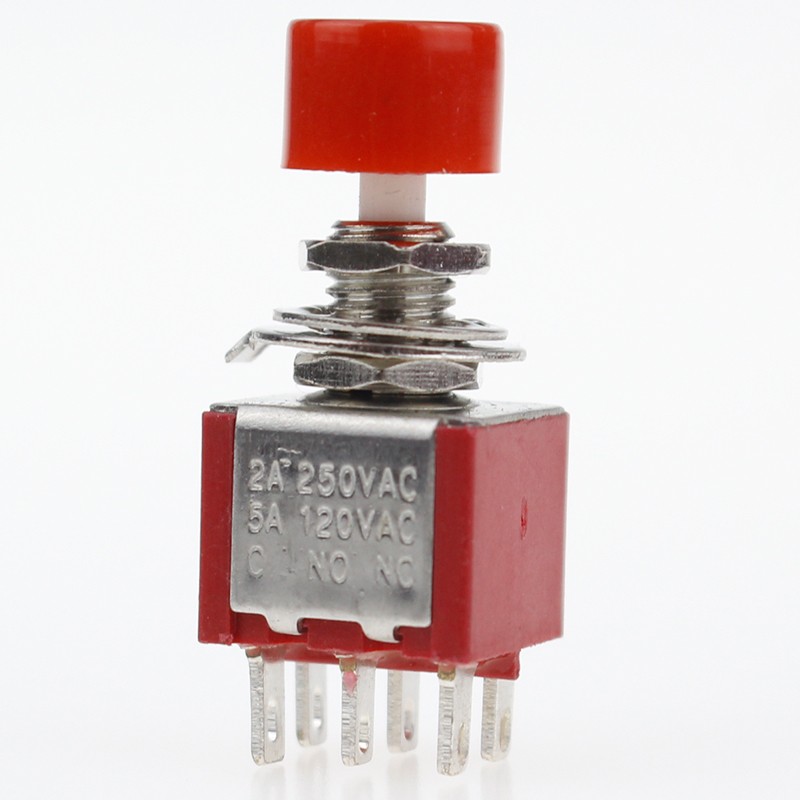 5pcs 6 Pin C-NO-NC 6mm Mini Momentary Automatic Return Push Button Switch 2A 250VAC/5A 120VAC Toggle Switches DS-622