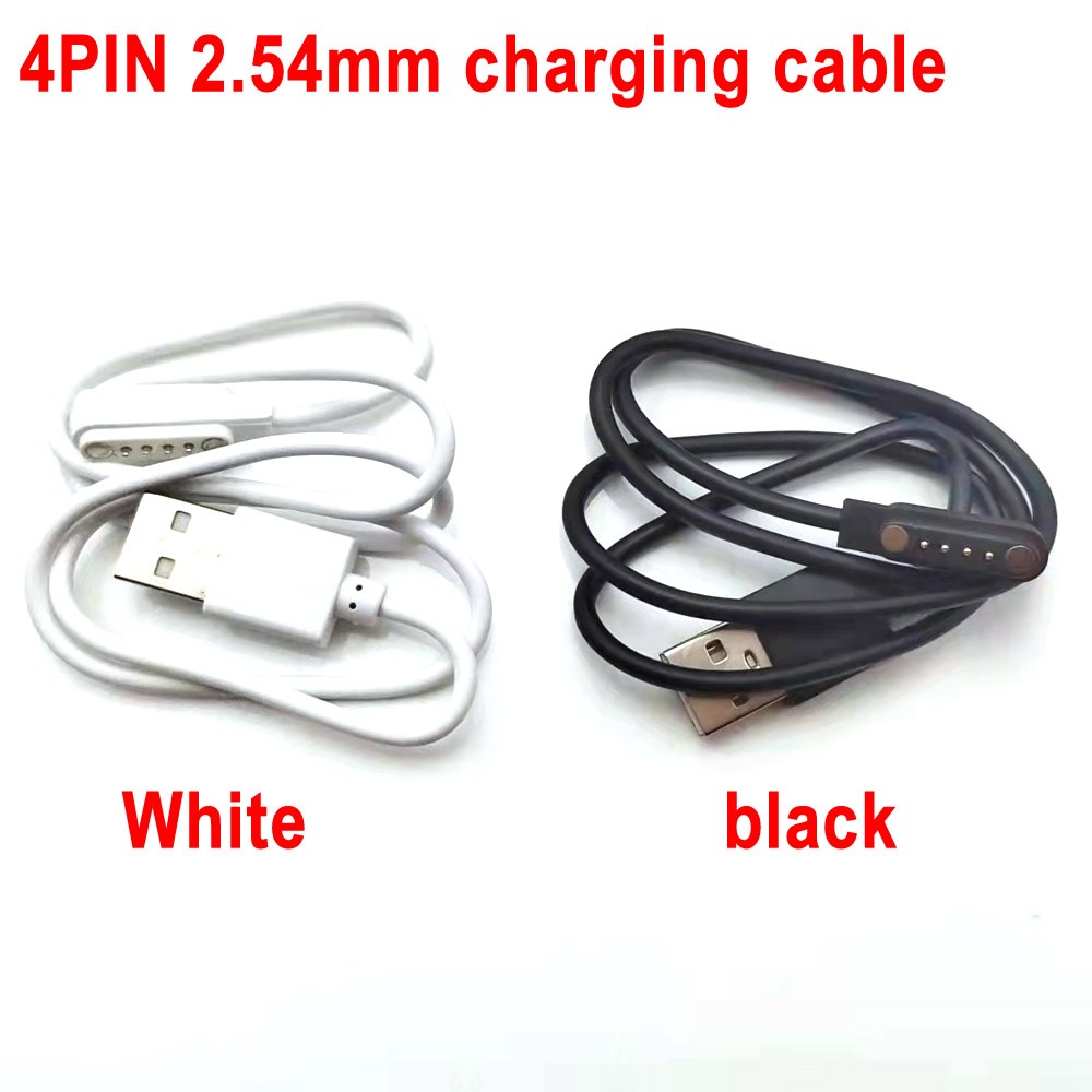 Free Shipping Magnetic Charging Cable USB 2.0 Male to 4P Pogo Magnetic Charger Cable Cord for Smart Watch GT88 G3 KW18 Y3 KW88