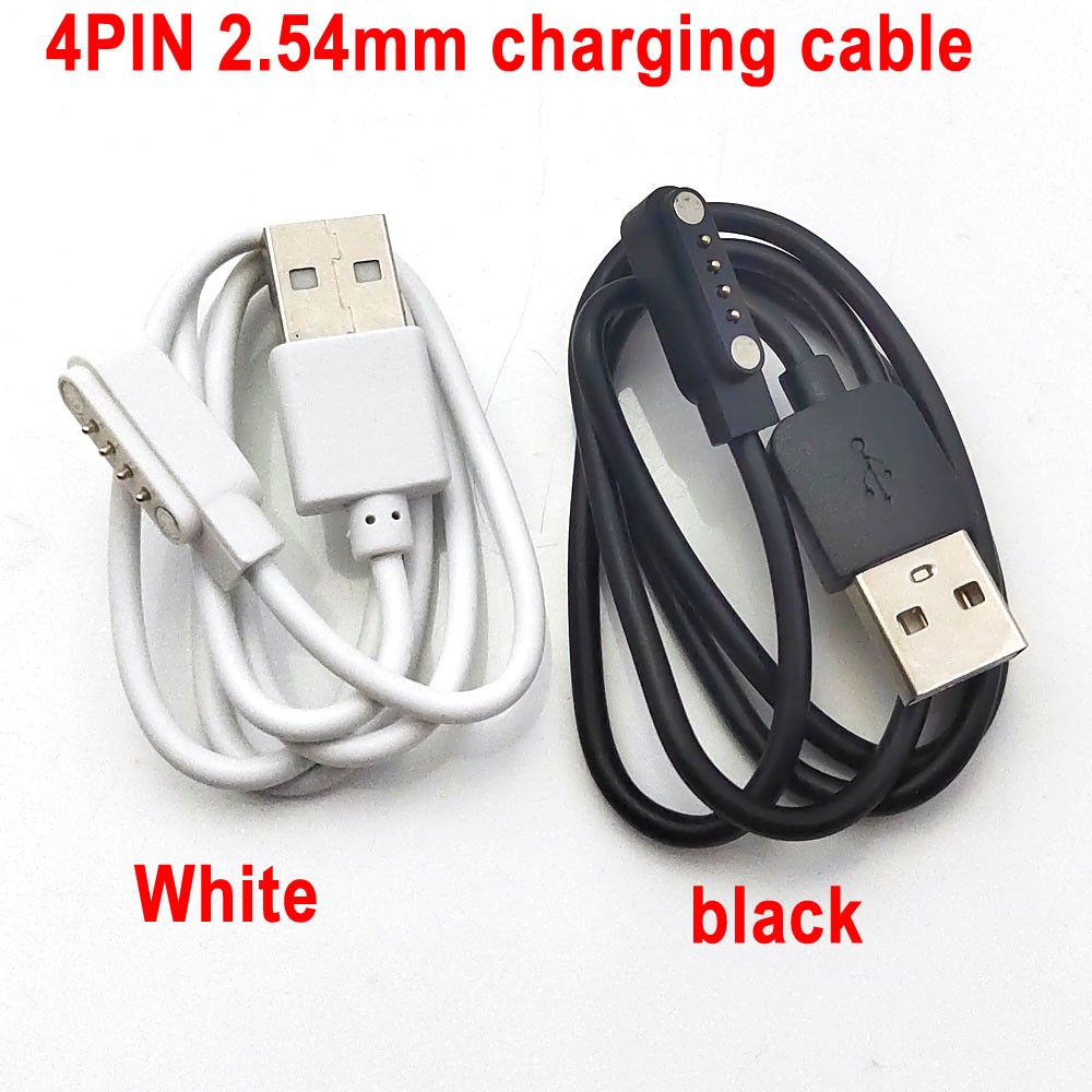 Free Shipping Magnetic Charging Cable USB 2.0 Male to 4P Pogo Magnetic Charger Cable Cord for Smart Watch GT88 G3 KW18 Y3 KW88