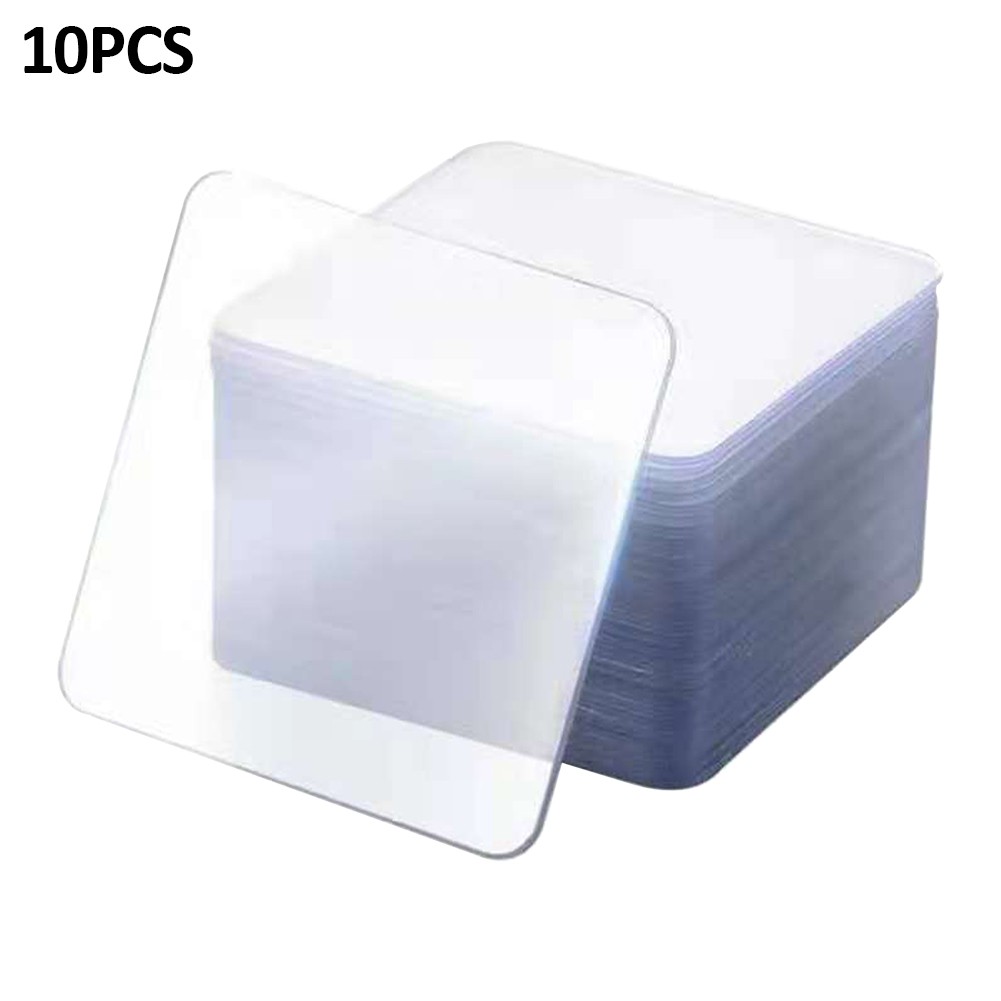 10pcs Sweeping Pad Double Sided Adhesive Tape Universal Bathroom Non Mark Sticker Heat Resistant Clear Home Office Daily Acrylic