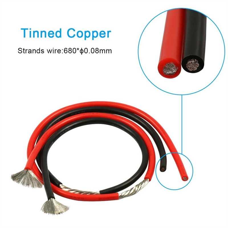 Red and Black Silicone Wire Flexible Wire Soft Two Colors Wire Tinned Copper Silicone Cable 26 24 22 20 18 17 15 14 16AWG