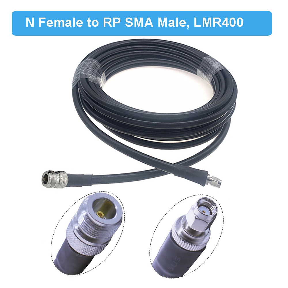 RP-SMA Male to N Female LMR400 Cable 50 Ohm RF Coax Extension Jumper Pigtail for 4G LTE Cellular Amplifier Phone Signal Booster