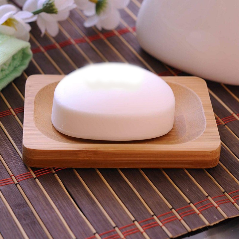 Bamboo Wood Natural Solid Soap Dish Bar Hole Rustic Model Design Soap Dispenser Hand Soap Bathroom Accessories