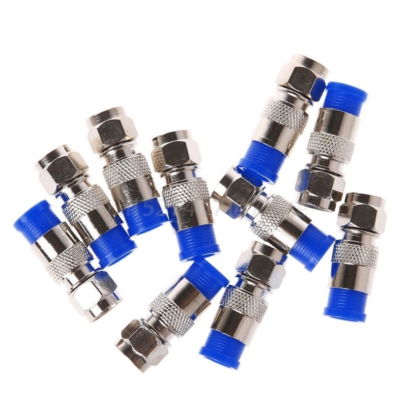 RG6 RG59 F Compression Coaxial Connectors Coax Cable Fitting Tools O-ring 10pcs