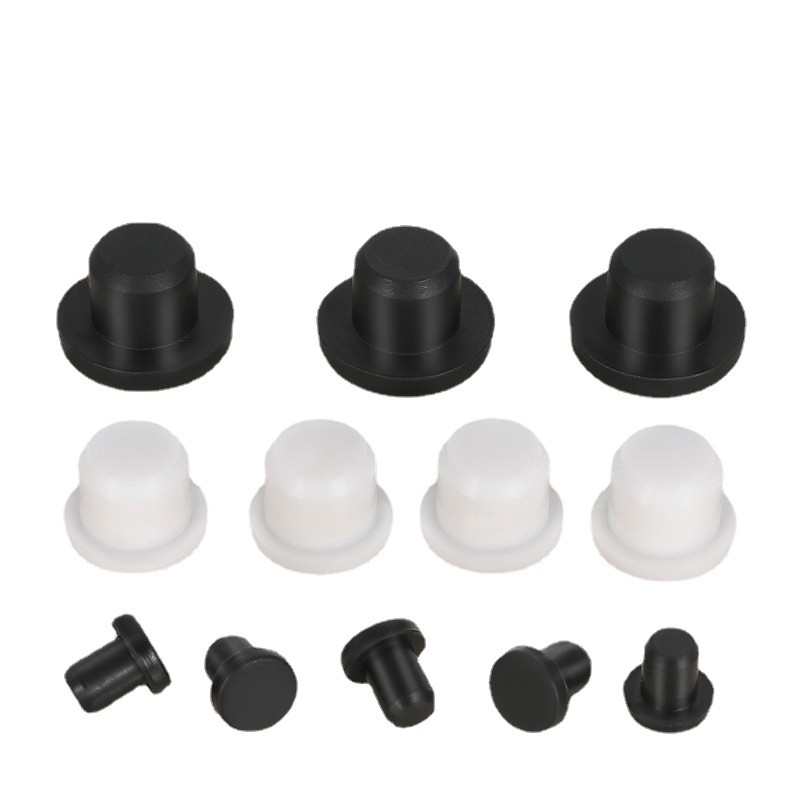 Black White Silicone Rubber Hole Plugs 2.7mm-14mm T Taipei Round Solid Hole Caps High Temperature Seal Stopper Dust Plug