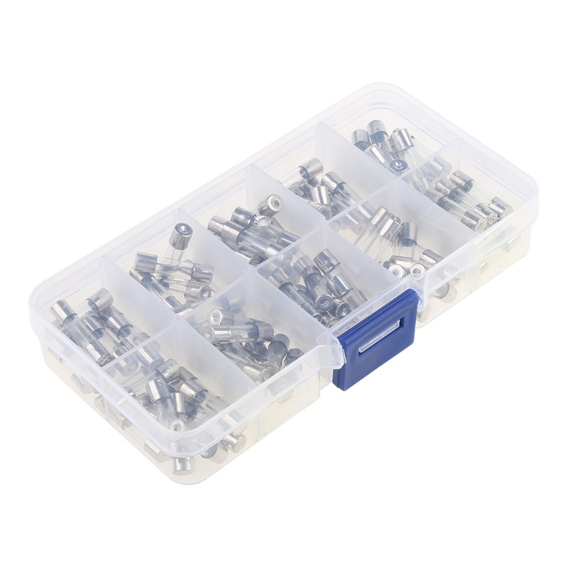 100pcs/box 5x20mm Glass Quick Blow Fuse Assorted Kit 250V 0.2-20A For Car Truck A5YD