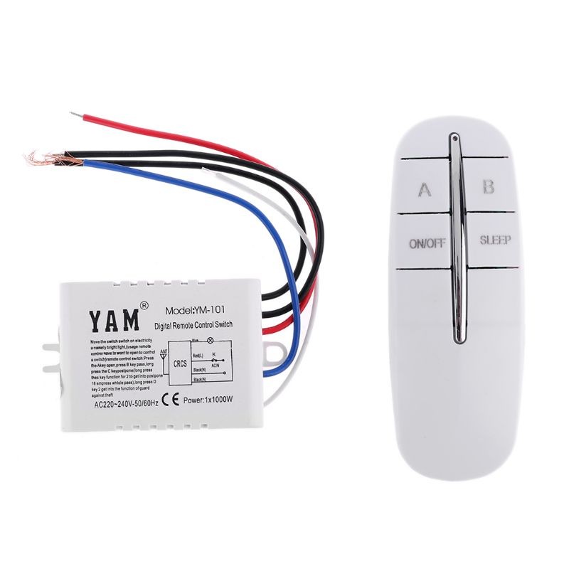 220V Wireless Digital Remote Control Lamp Light On/Off Switch Remote Control Switch W91B