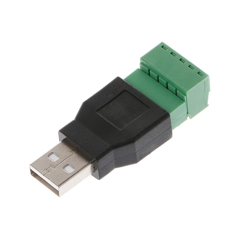 1pc USB 2.0 Type A Male/Female to 5 Pin Screw Connector USB Jack with Shield USB2.0 to Screw Terminal Plug