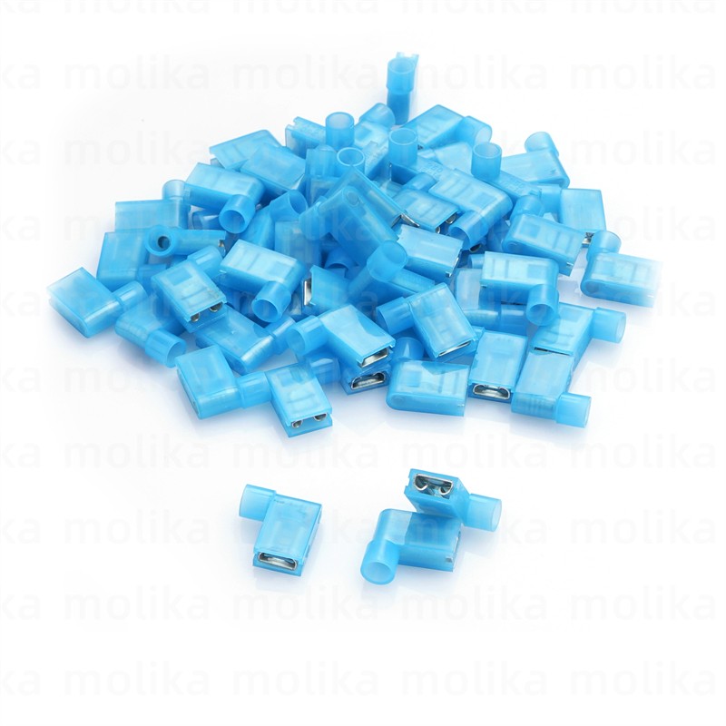 20/30/50/100pcs Fully Insulated Female Flag Spade Nylon Wire Crimp Electrical Terminal Quick Cut Wire Wire Connectors