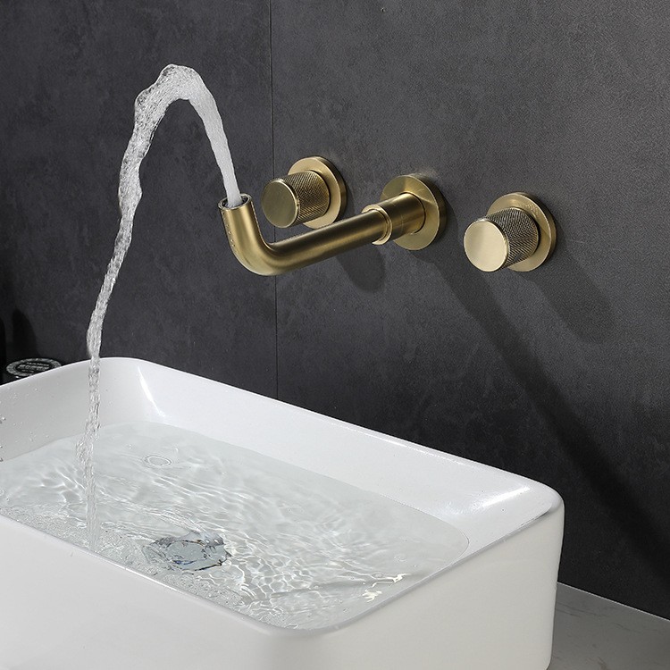 In-Wall Double Handle Double Handle Hot and Cold Control Wall Mounted Pre-Buried Wall Concealed Washbasin Washbasin Faucet EY-P0108