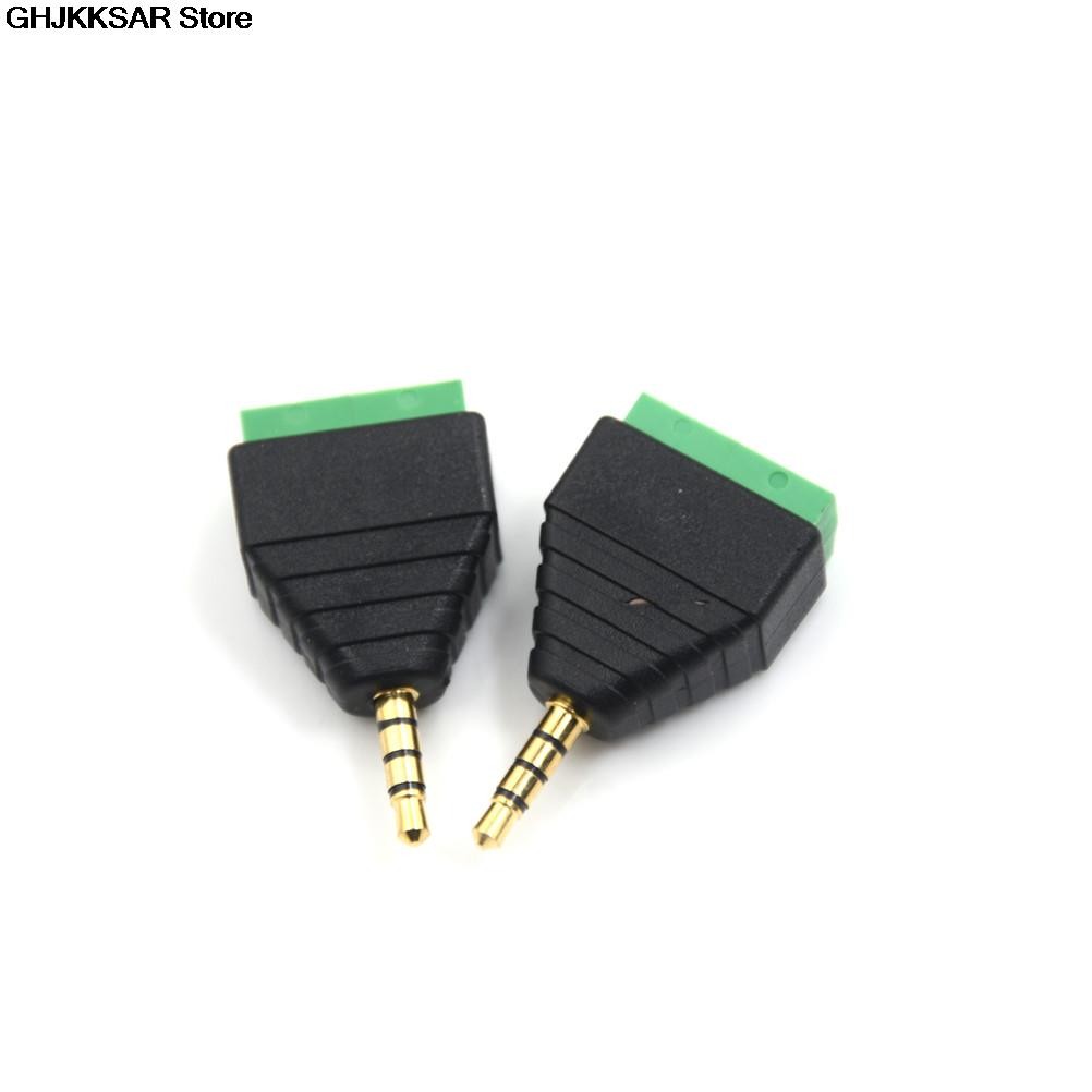 1pc Video AV Balun 3.5mm 4 Pole Stereo Male to AV Screw Terminal Stereo Jack 3.5mm Male 4 Pin Terminal Block Plug Connector