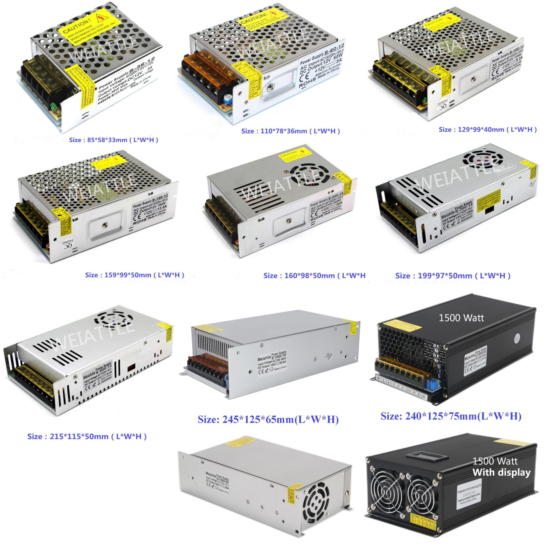 5V 12V 24V 36V 48V 60V Switching Power Supply Transformer SMPS 2A 3A 4A 5A 8A 10A 12A 15A 20A 25A 30A 40A 50A 60A LED Power Transformer