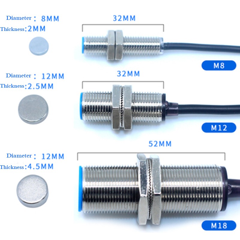 proximity sensor magnetic switch magnet sensor NPN three wire normally open send magnet M8M12M18 NJK