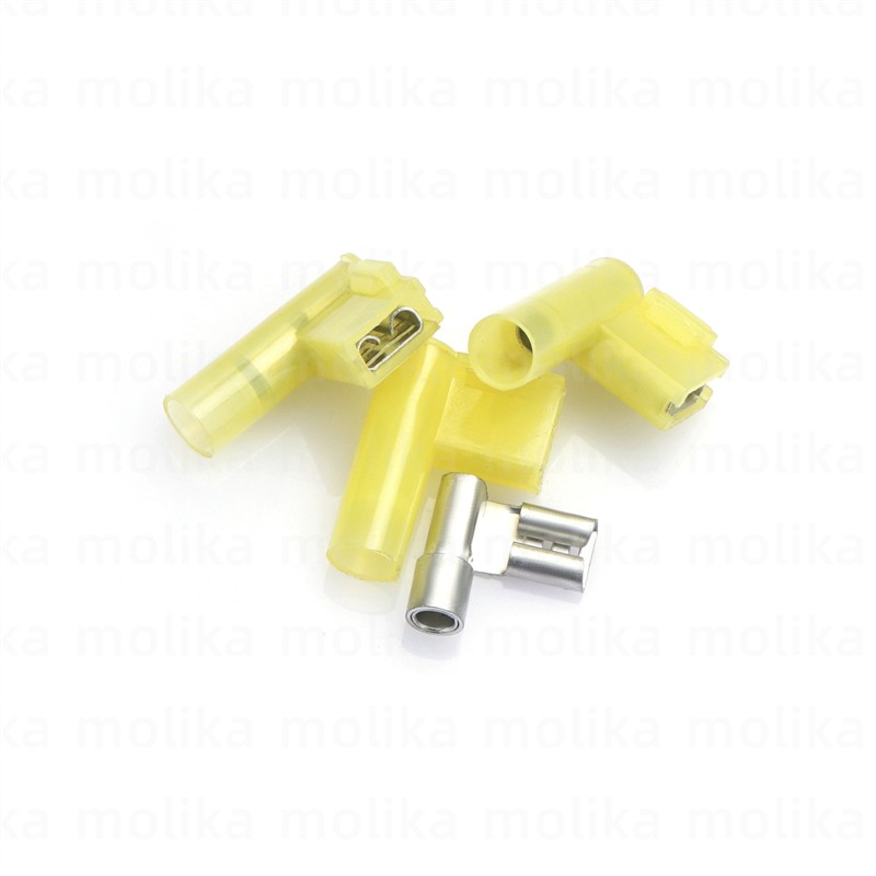 30/50/100PCS Nylon Flag Female Terminal Insulated 6.3mm Female Flag Spade Wire Connector Quick Crimp  Wire Connector Terminal