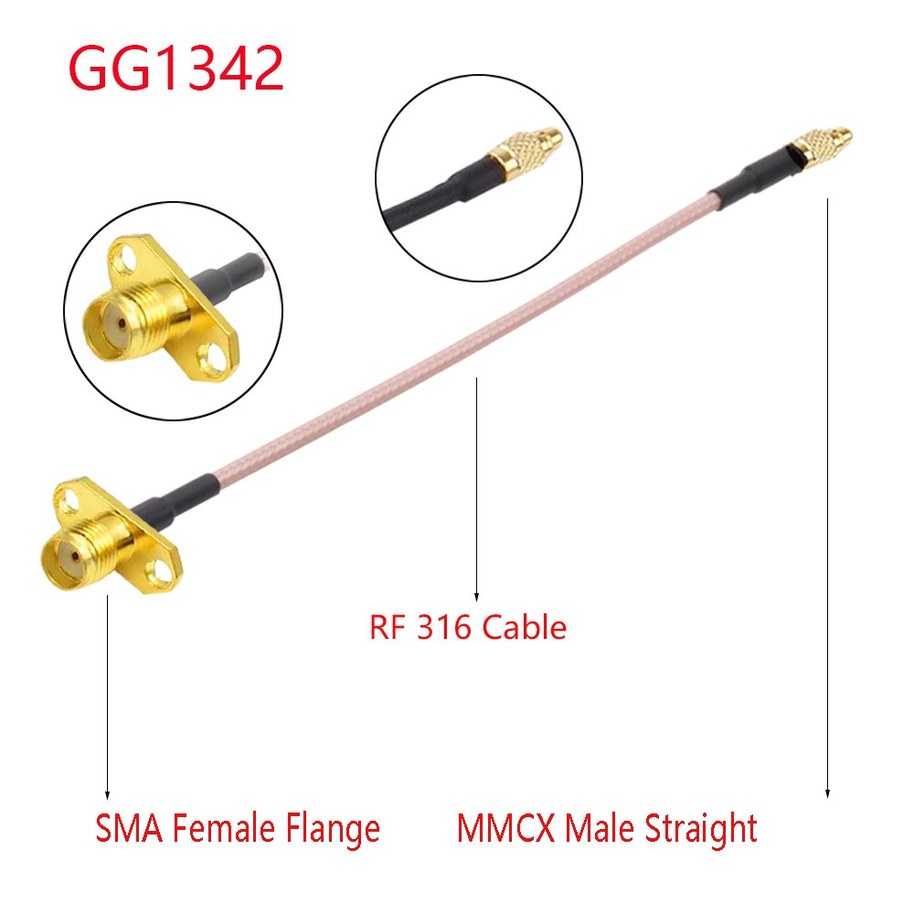 10 قطعة RG316 كابل محوري MMCX إلى SMA/RP-SMA أنثى شفة لوحة جبل FPV هوائي تمديد الحبل ل TBS توحيد باندارك VTX