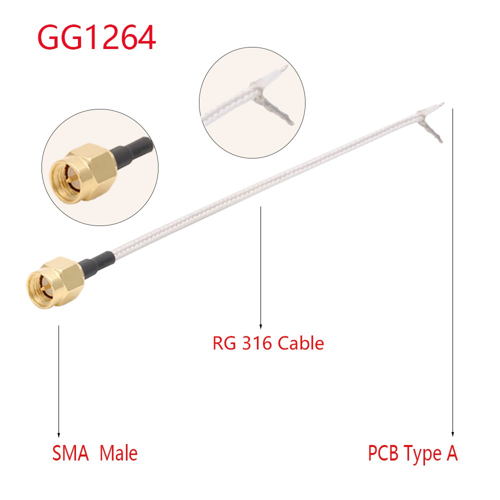 100pcs RG316 Cable Single End SMA Male to PCB Soldering Pigtail WiFi Wireless Router GPS GPRS Low Loss Jackplug Wire Connector