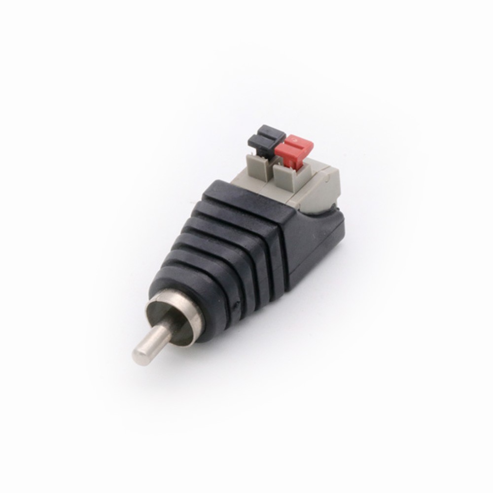 10pcs Video AV Balun RCA Male to AV Screw Terminal Stereo Jack 3.5mm Male 4 Pin Terminal Block Plug Connector