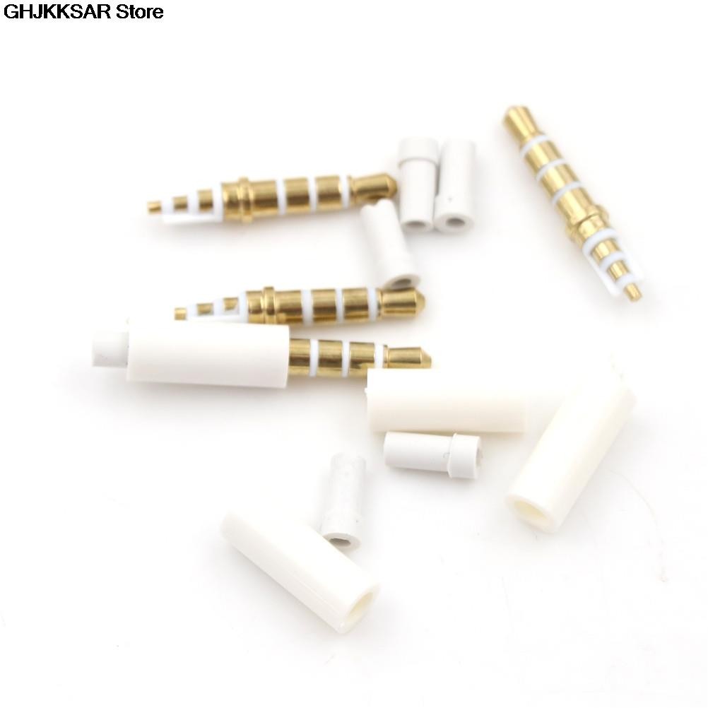 4Pieces 3.Stereo Headset Plug With Tail 4 Pole 3.5 Mm Audio Plug Jack Adaptor Connector 5mm Wholesale