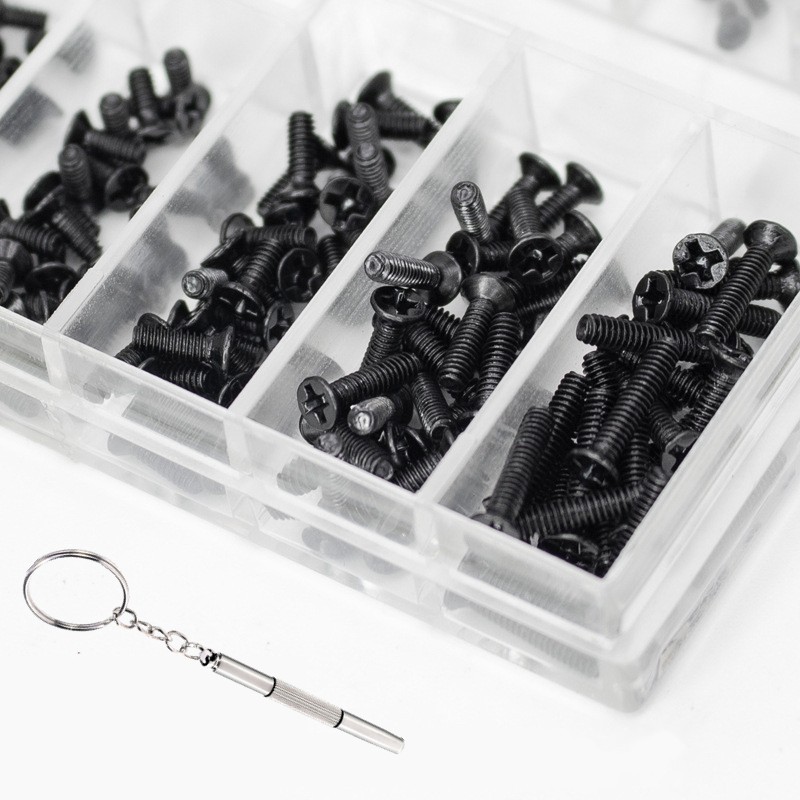 Songpolyu 500pcs Mini Screw Nuts DIY Kit Laptop Assembly Screws Repair Fastener Tool Kit for Phone Sunglass Repair