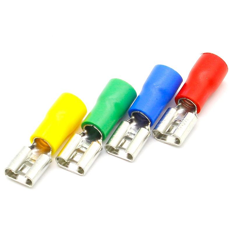 FDD5.5-250 Female Insulated Electrical Crimp Terminal for 12-10 AWG Connectors Wire Cable Connector 100pcs/pack FDD FDD5.5-250