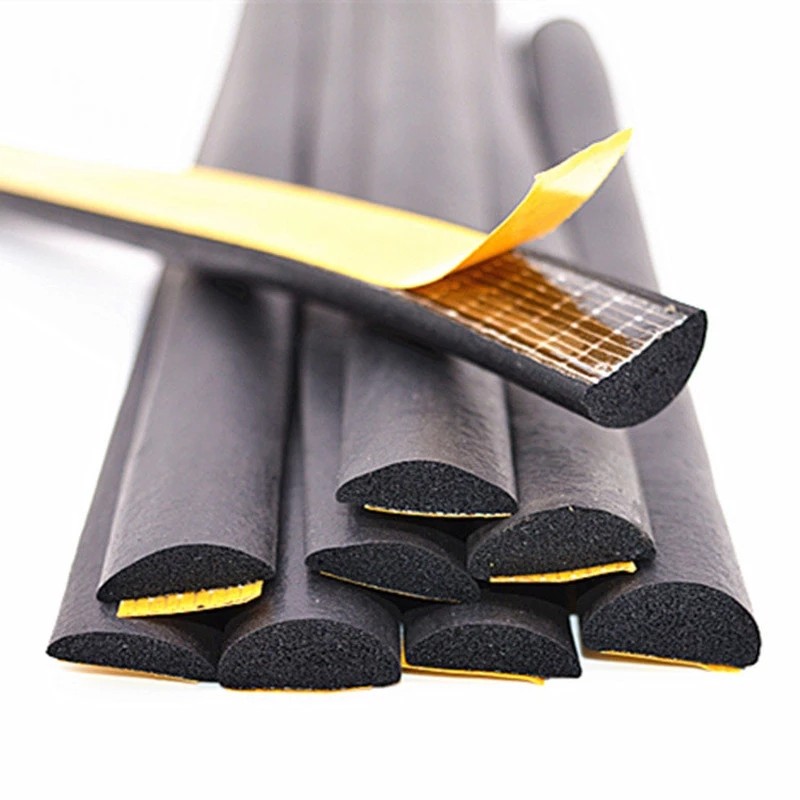 2M Self Adhesive Sponge Seal Strip EPDM Rubber Black Foam Anti-collision Seal Gasket cabinet door waterproof dust soundproof