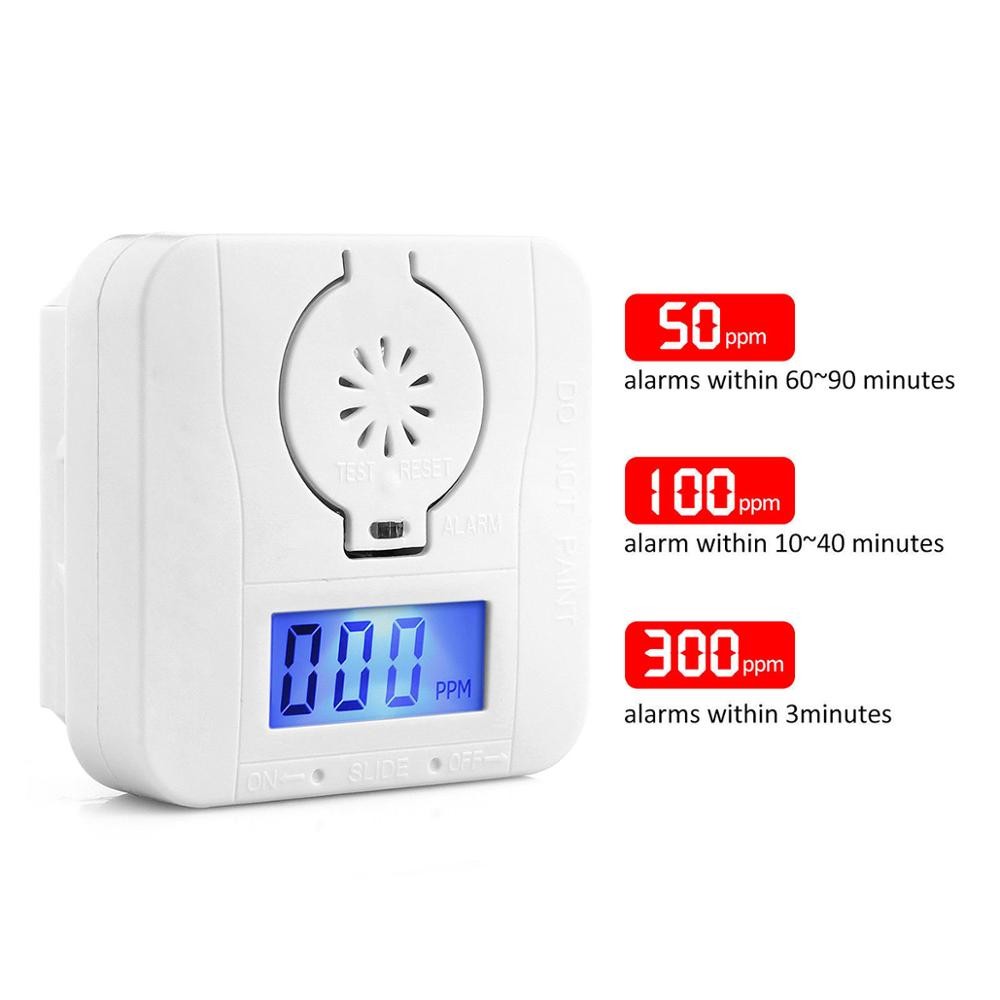 Smoke Detector Carbon Monoxide Gas Heating Alarm Security Alarm Lcd Photoelectric Detectors