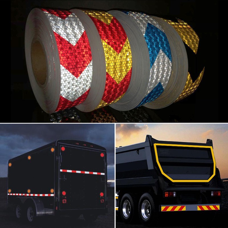 Car Styling Reflective Stickers Self Adhesive Warning Tape 50mm x 10m