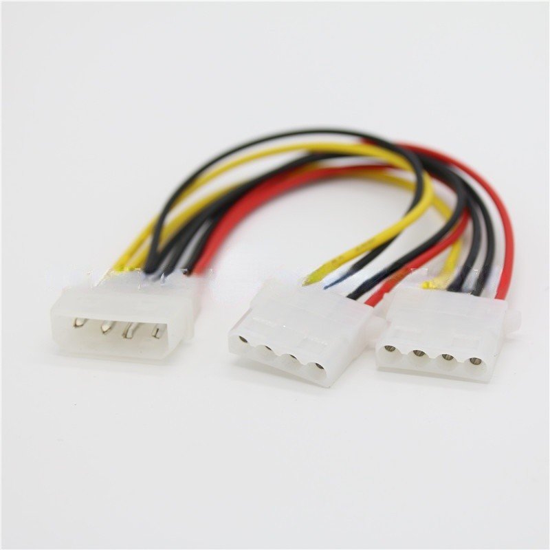 Power Splitter Adapter Cable 4 Pin Molex Male Power to 2x IDE 4 Pin Female Y Splitter Extension Adapter Connector Cable 20cm