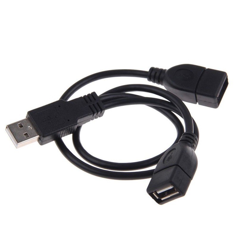 2 منفذ USB2.0 Hub USB 2.0 ذكر إلى 2 المزدوج USB أنثى جاك الفاصل محور الطاقة سلك مهايئ لكابل هاتف الكمبيوتر المحمول