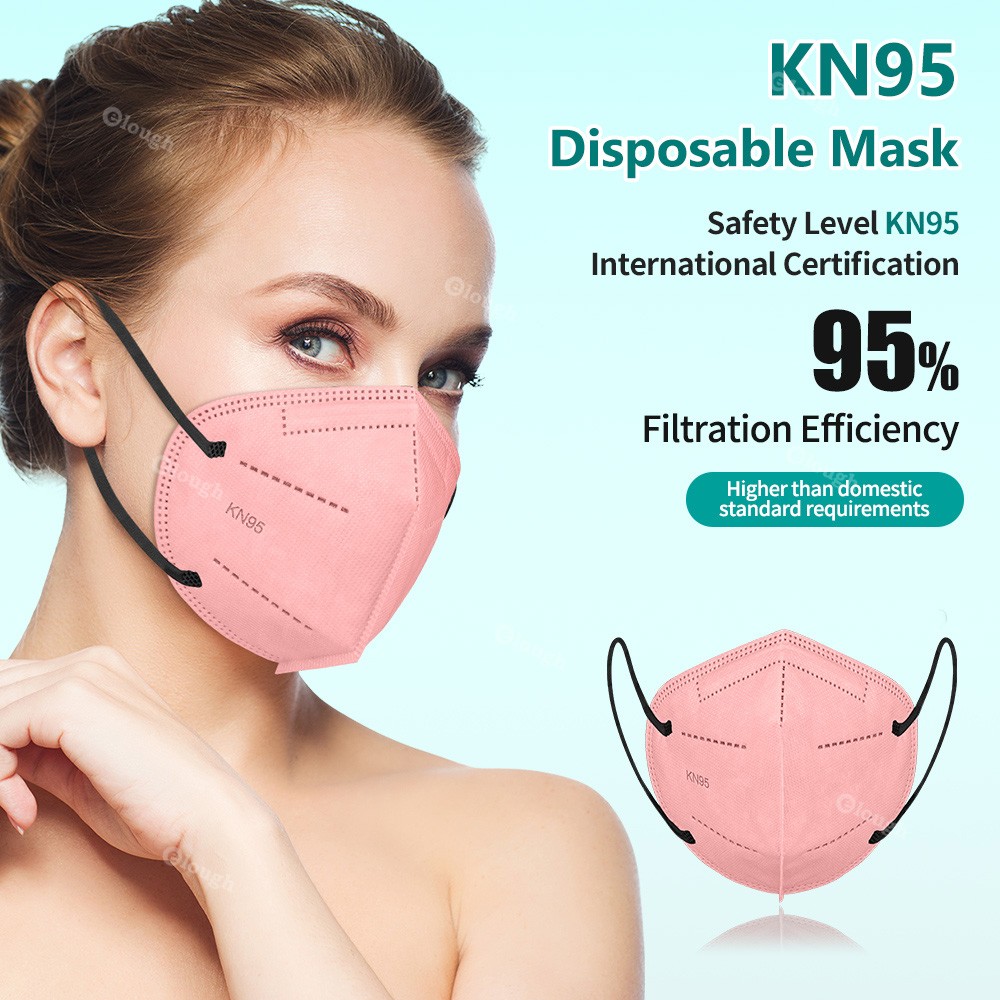 قناع الوجه FFP2 Mascarillas KN95 بلون سادة 5 طبقات قناع ffp2mascarilla FPP2 Mascarilla FPP2 homology ada Masque KN95 10-100 قطعة