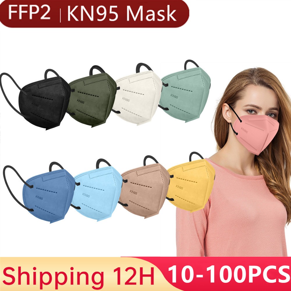 KN95 Mascarillas ffp2mascarillas Respirator Mask FFP2 Approved Mask 5 Layers Reusable FPP2 Mascarillas FP2 Face Masks Black KN 95 ffp3